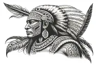 taino indian warrior tattoo design idea