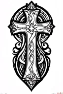 crusader Greek cross made tattoo design idea