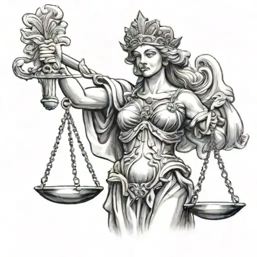 LADY JUSTICE tattoo design idea