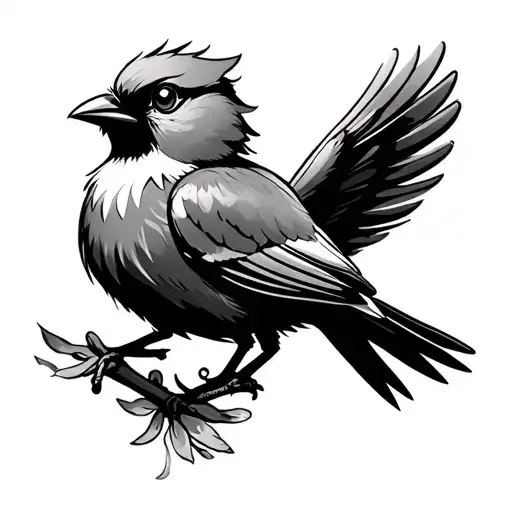 hoepoo bird animated version tattoo design idea
