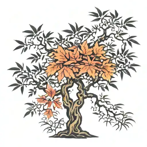Japanese Maple tree tattoo design idea