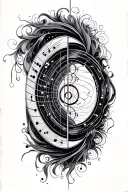 detailed music circle of fifths tattoo design idea