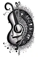 detailed music circle of fifths tattoo design idea