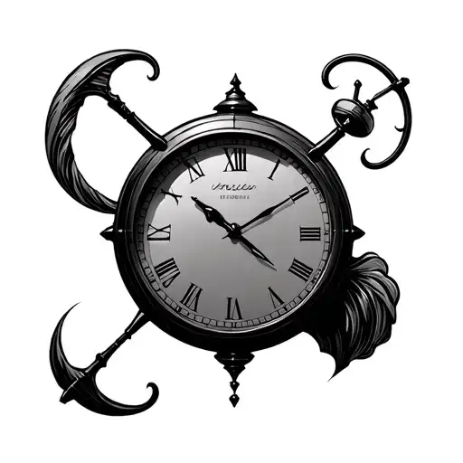 Analog Clock tattoo design idea