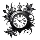 Analog Clock tattoo design idea