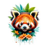 playful red panda tattoo design idea