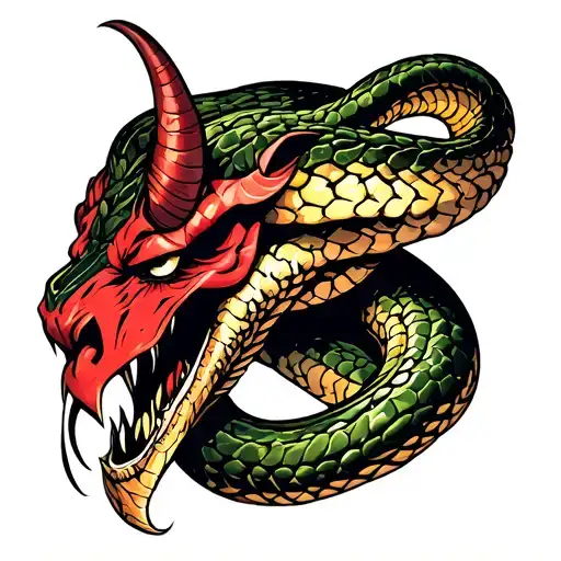 maticore stabs snake devil head tattoo design idea