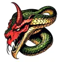 maticore stabs snake devil head tattoo design idea