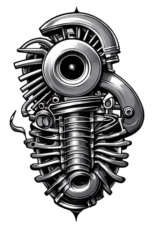 turbo engine tattoo design idea