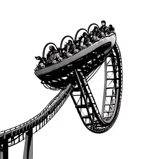 Through ups and downs. Roller Coaster ride tattoo design idea
