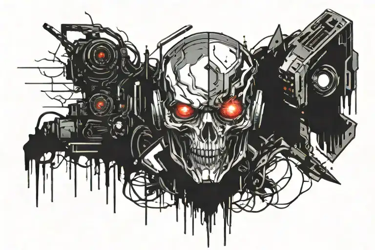 Cyberpunk tattoo design idea