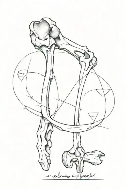 broken femur bone tattoo design idea