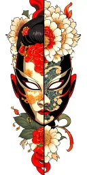 zuko mask split in half tattoo design idea