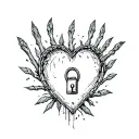 asparagus heart shaped lock tattoo design idea