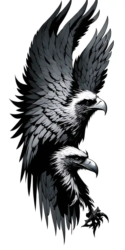 knight german eagle dark evil tattoo design idea