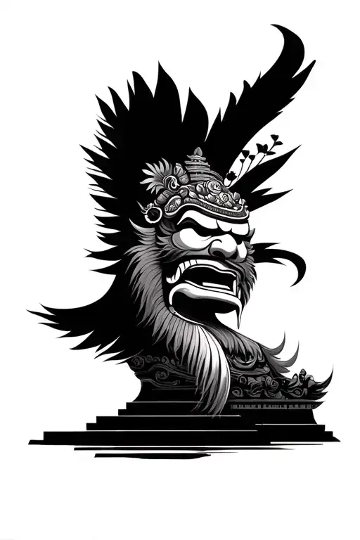 balinese barong balinese temple and philippines traditional concepts mixed tattoo design idea