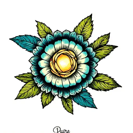 "Pure life" "pure life" rosette sponbill tattoo design idea