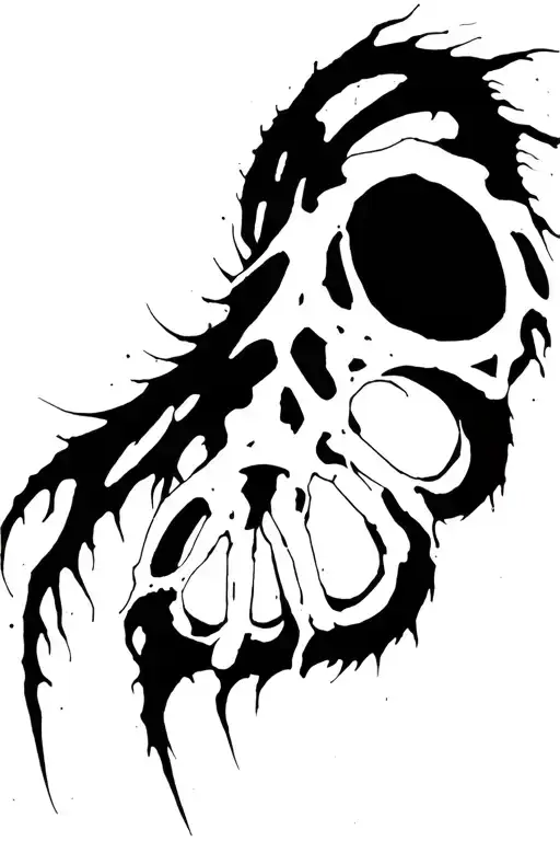 Blackwork Spine Tattoo Raw Brush Strokes Cyber Sigilism Anatomical Horror Vertebrae Structure Bold High Contrast Surreal tattoo design idea