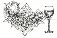 creation of adam+a wine glass filled tattoo design idea