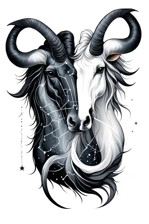 Taurus libra Capricorn constellation merging tattoo design idea