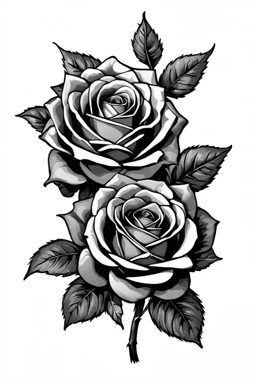 three roses tattoo design idea