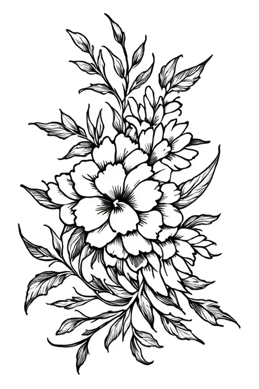 Floral design tattoo design idea