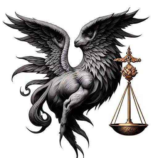 libra zodiac sign tattoo design idea