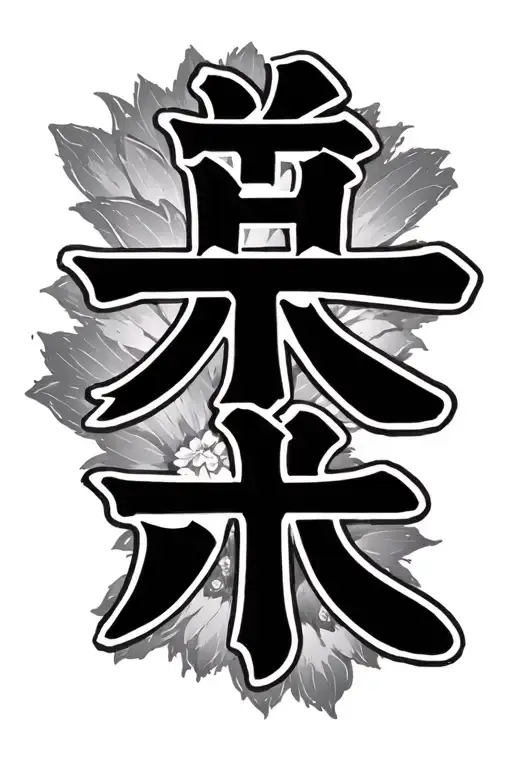 I want a vertical tattoo with three Japanese kanji characters: 忍 (Endurance), 成 (Growth), and 進 (Progress). tattoo design idea