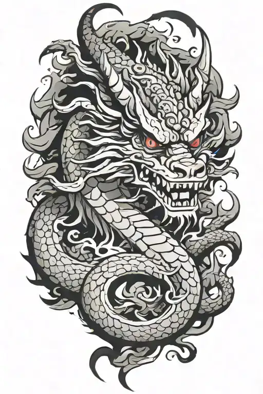 kaido dragon form tattoo design idea