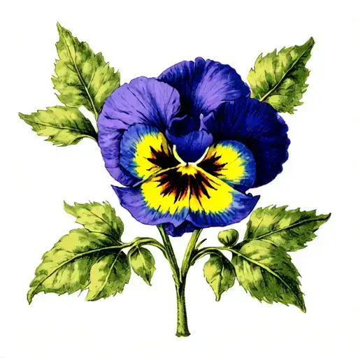 Viola odorata flower tattoo design idea