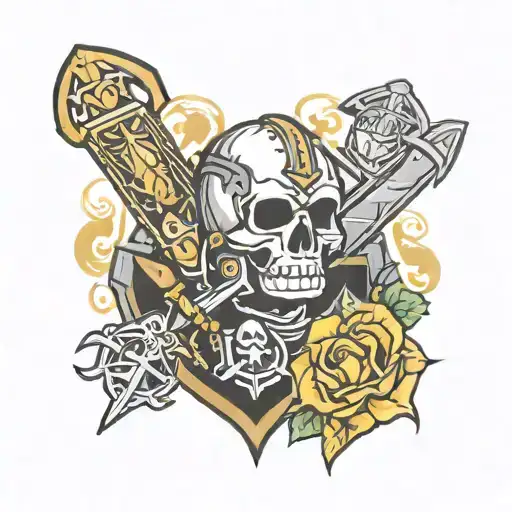 raiders and Golden knights combined logos incorporated tattoo design idea