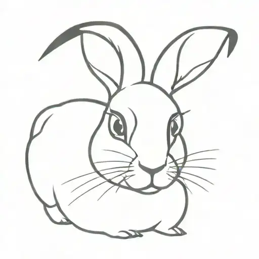 rabbit with granny glasses tattoo design idea