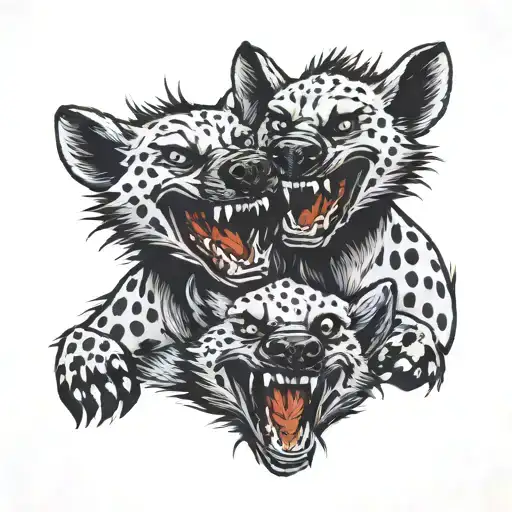 2 hyenas laughing tattoo design idea