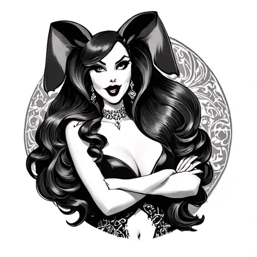 Jessica rabbit goth tattoo design idea