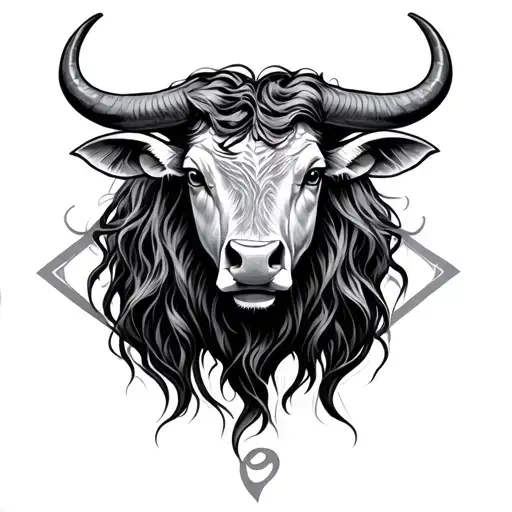 Taurus with small gemini sign tattoo design idea