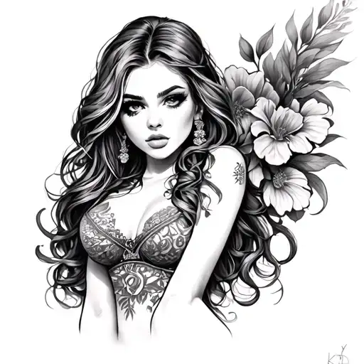 sexy girl hand to tattoo design idea