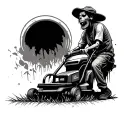 zombie lawnmowing tattoo design idea