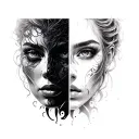 Double Face tattoo design idea