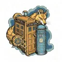 tardis with Bad Wolf brewing around it  tattoo design idea
