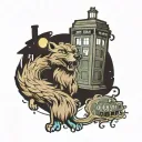 tardis with Bad Wolf brewing around it  tattoo design idea