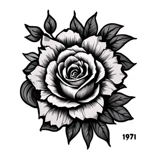 number 1971 tattoo design idea