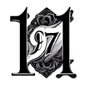 number 1971 tattoo design idea