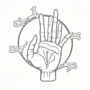 hand bones with the words fearn none trust God tattoo design idea