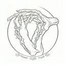 hand bones with the words fearn none trust God tattoo design idea