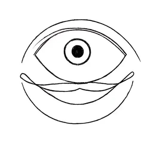 an unfinished circle with a delicate third eye placed inside at the top. Below the eye, include two gentle ripple lines tattoo design idea