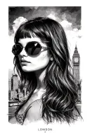 girl with aviators london skyline woman with aviators tattoo design idea