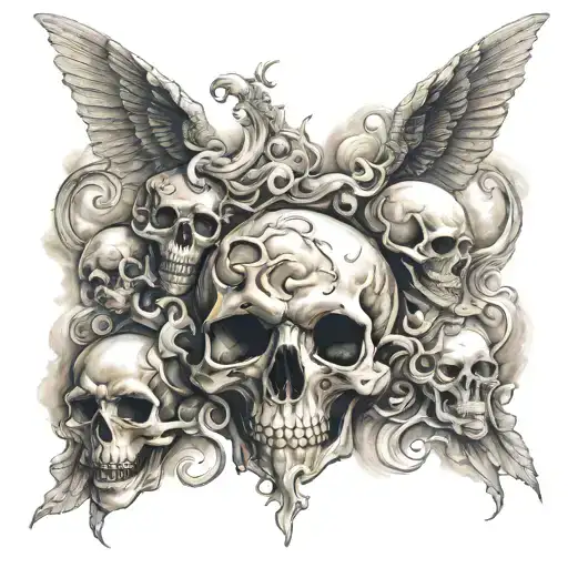 heaven vs hell tattoo design idea