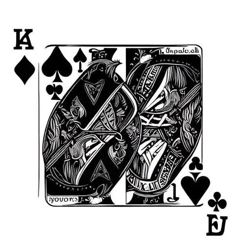 2 of hearts and 7 of spades playing cards, make it look orthodox christian tattoo design idea