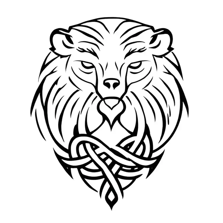 Norse Bear made with celtic trinity knot tattoo design idea