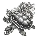 turtle and octopus shell tattoo design idea